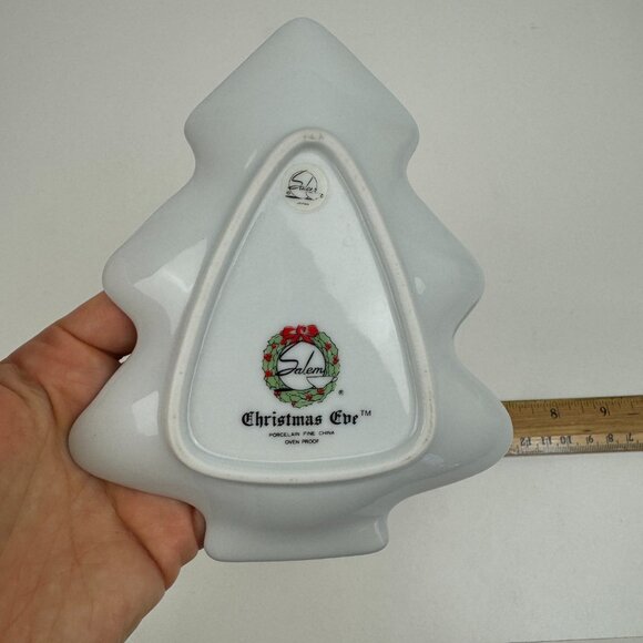 Vtg Christmas Eve Tree Shaped Dish Salem Brand Porcelain Fine China Holiday - Picture 9 of 14